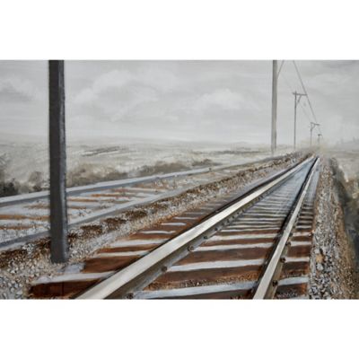 Image showing 6 th Harper & Willow Grey Industrial Railroad Canvas Wall Art, 53 in. x 44 in.