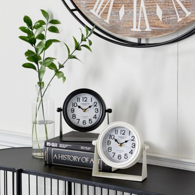 Harper & Willow Multi-Colored Metal Clock Set of 2 8"W, 8"H