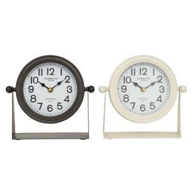 Image showing  Multi-Colored Metal Clock Set of 2 8"W, 8"H