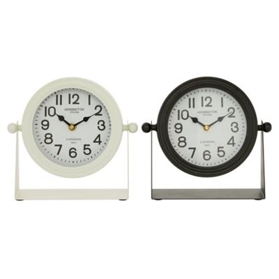 Image showing  Multi-Colored Metal Clock Set of 2 8"W, 8"H