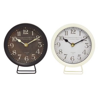 Image showing  Black Metal Vintage Clocks, 7 in. x 6 in. x 2 in., 2-Pack