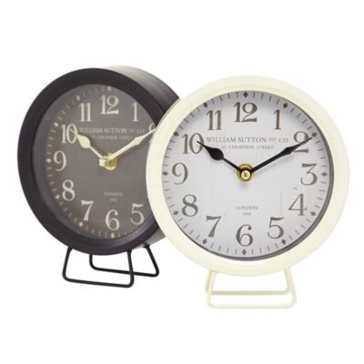 Image showing  Black Metal Vintage Clocks, 7 in. x 6 in. x 2 in., 2-Pack