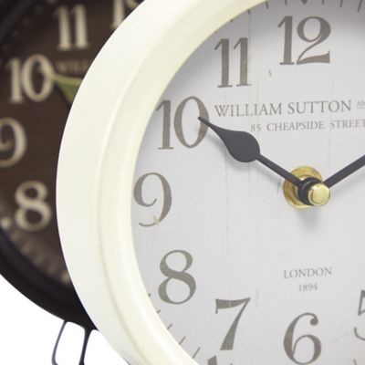 Image showing  Black Metal Vintage Clocks, 7 in. x 6 in. x 2 in., 2-Pack