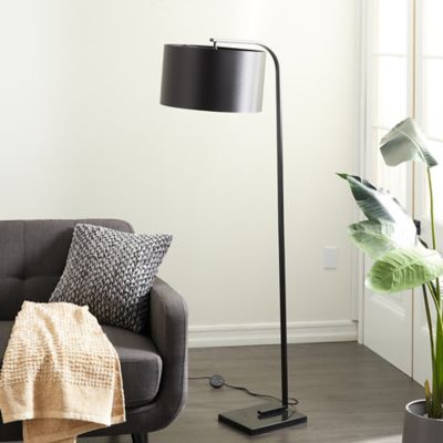 Harper & Willow Black Metal Floor Lamp 16" X 29" X 64"