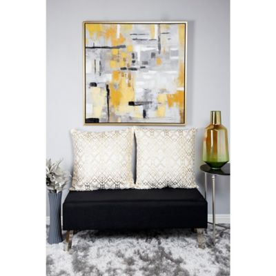 Harper & Willow Gold Contemporary Abstract Canvas Wall Art, 40 in. x 40 in.