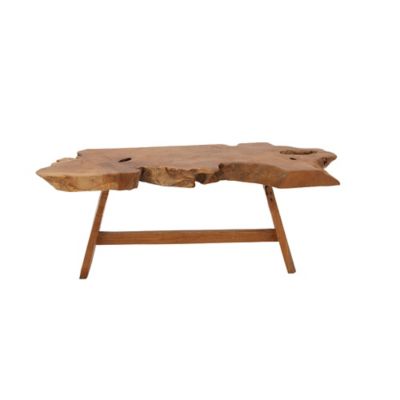 Image showing  Brown Teak Contemporary Coffee Table, 18 in. x 35 in. x 16 in.