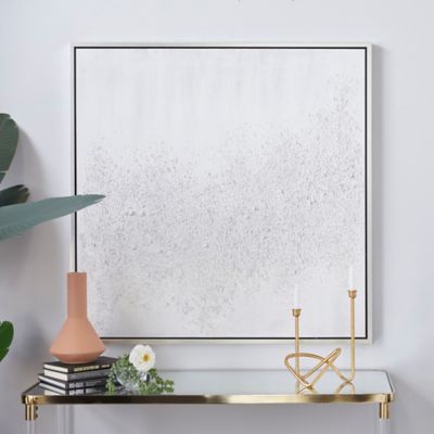 Cosmoliving by Cosmopolitan White Canvas Wall Art, 40 in. x 40 in.