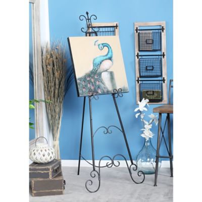 Harper & Willow Iron Traditional Easel, 69 in. x 32 in. x 28 in., Black