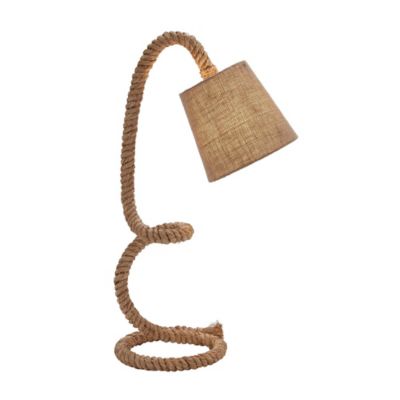 Image showing  32 in. H Rope and Iron Rustic Desk Lamp