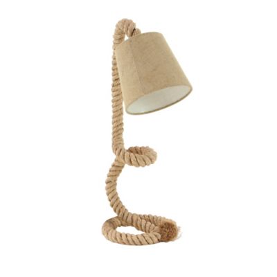 Image showing  32 in. H Rope and Iron Rustic Desk Lamp