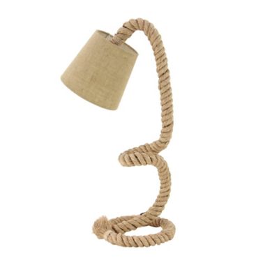 Image showing  32 in. H Rope and Iron Rustic Desk Lamp