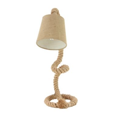 Image showing  32 in. H Rope and Iron Rustic Desk Lamp