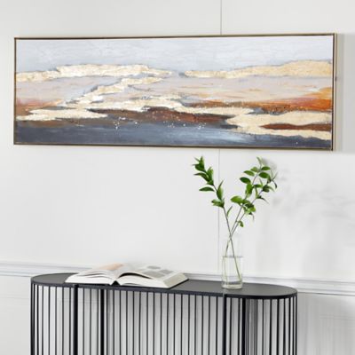 Harper & Willow Gold Contemporary Abstract Canvas Wall Art, 20 in. x 59 in.