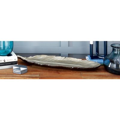 Harper & Willow Silver Resin Glam Decorative Tray, 2 in. x 26 in. x 9 in.