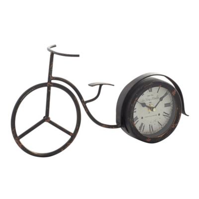 Image showing  Black Metal Bike Clock, 15 in. x 4 in. x 8 in.
