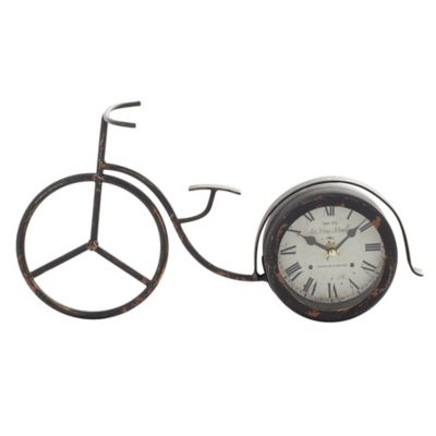 Image showing  Black Metal Bike Clock, 15 in. x 4 in. x 8 in.