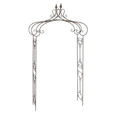 Image showing  95 in. x 44 in. x 15 in. Iron Traditional Garden Arbor, Black