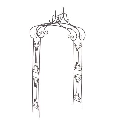 Image showing  95 in. x 44 in. x 15 in. Iron Traditional Garden Arbor, Black