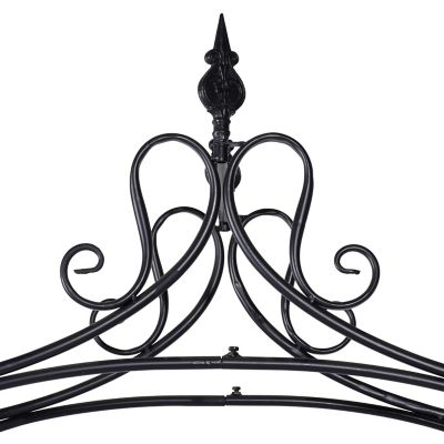 Image showing  95 in. x 44 in. x 15 in. Iron Traditional Garden Arbor, Black