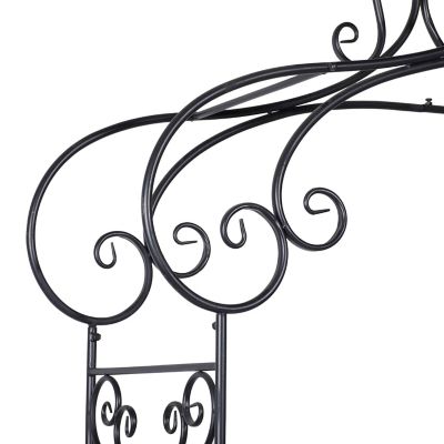 Image showing  95 in. x 44 in. x 15 in. Iron Traditional Garden Arbor, Black