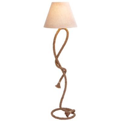 Image showing  Brown Dried Plant Twisted Rope Floor Lamp 18" x 18" x 63"