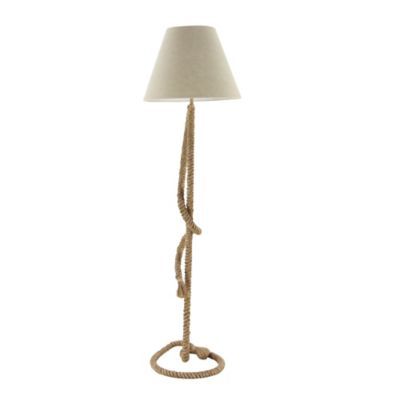 Image showing  Brown Dried Plant Twisted Rope Floor Lamp 18" x 18" x 63"