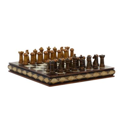 Image showing  Dark Brown Polystone Traditional Game Set, 2 Players, For Ages 10+