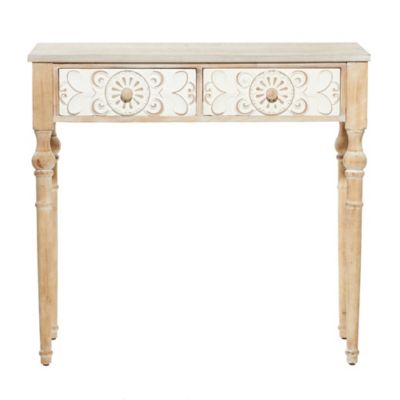 Image showing  Brown Farmhouse Wood Console Table, 33 in. x 36 in.