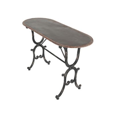 Image showing  Farmhouse Metal Console Table, 29 in. x 45 in., Gray