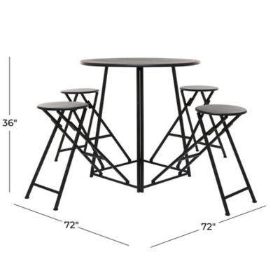 Image showing  Metal Rustic Round Dining Table for 4 People, 36 in. x 72 in. x 72 in., Gray
