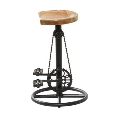 Image showing  Mango Wood Industrial Counter Stool, 25 in., Brown