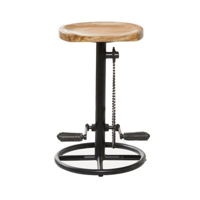 Image showing  Mango Wood Industrial Counter Stool, 25 in., Brown