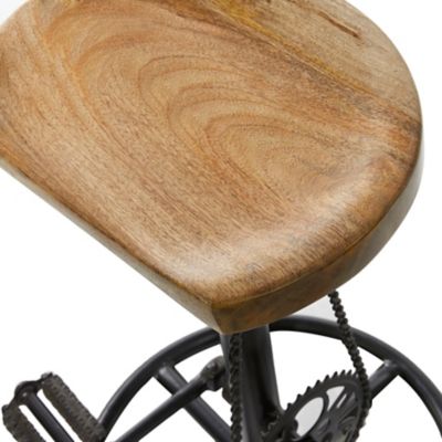 Image showing  Mango Wood Industrial Counter Stool, 25 in., Brown