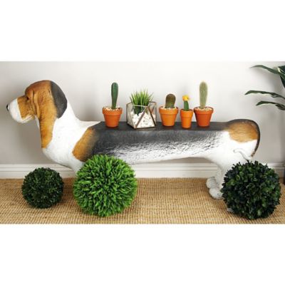 Harper & Willow Polystone Beagle Dog Bench, 26 in. x 55 in. x 10 in., 92680