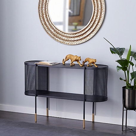 Harper & Willow Black Contemporary Metal Console Table