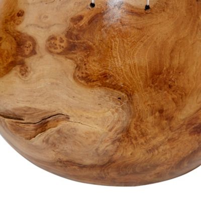 Image showing  Wooden Handmade Vase Set with Seagrass Accents, Brown/Black, 2 pc.