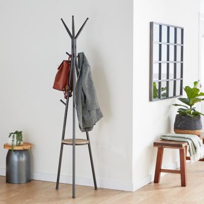 Harper Willow Grey Metal Modern Coat Rack 72 in. x 17 in. x 17