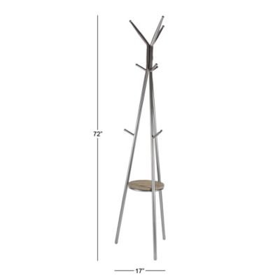 Image showing  9-Hook Metal Modern Coat Rack, 72 in., Gray
