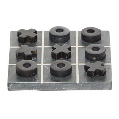 Image showing  Black Marble Contemporary Game Set, 2 Players, For Ages 10+