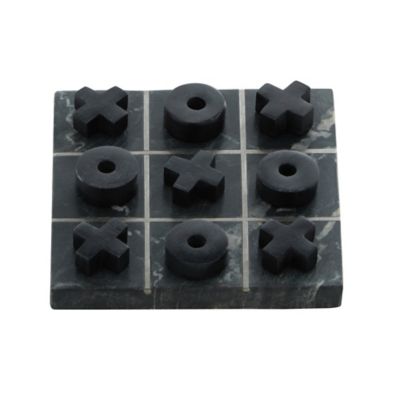 Image showing  Black Marble Contemporary Game Set, 2 Players, For Ages 10+