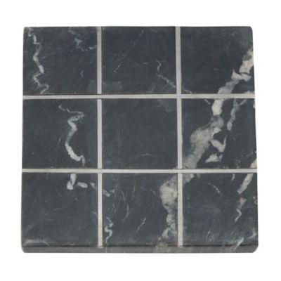 Image showing  Black Marble Contemporary Game Set, 2 Players, For Ages 10+