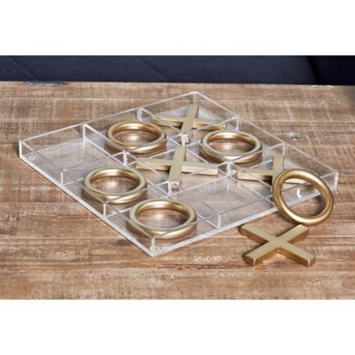 Harper & Willow Gold Iron Glam Game Set, 12 in. x 12 in. x 1 in.