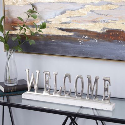 Harper & Willow Silver Terrazzo Modern Decorative Sign, 7 in. x 21 in. x 2 in.