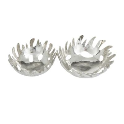 Image showing  Silver Aluminum Contemporary Decorative Bowls, 6 in. and 5 in., 2-Pack