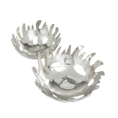 Image showing  Silver Aluminum Contemporary Decorative Bowls, 6 in. and 5 in., 2-Pack