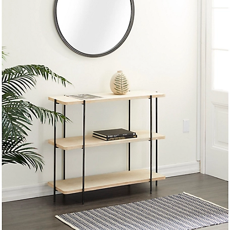 Harper & Willow Beige Contemporary Metal Console Table