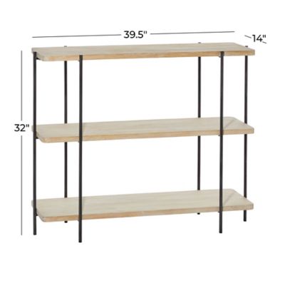 Image showing  Contemporary Metal Console Table, 39.5 in. x 14 in. x 32 in., Beige