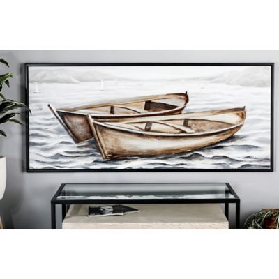 Harper & Willow Brown Coastal Canvas Wall Art, 31 in. x 71 in.