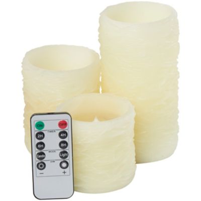 Image showing  Traditional Resin Flameless Candles, Cream, 3-Pack