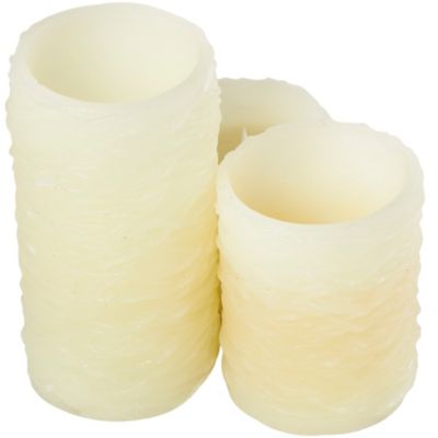 Image showing  Traditional Resin Flameless Candles, Cream, 3-Pack